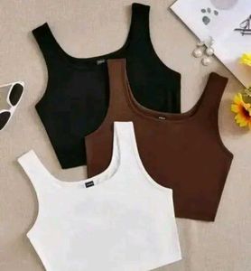 Basic Crop Tank Tops - 3 Pack
