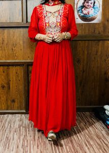 pure chiffon red gown