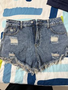 Distressed Denim Shorts