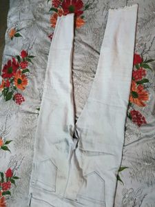 Maroon Embroidered Kurti with grey jeans