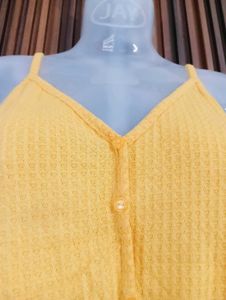 Yellow Tie-Front Camisole Top
