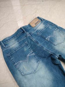 Men's Blue Washed Denim Jeans