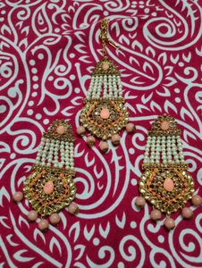Exquisite Pearl & Peach Jewellery Set