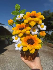 Handmade Crochet Sunflower Bouquet