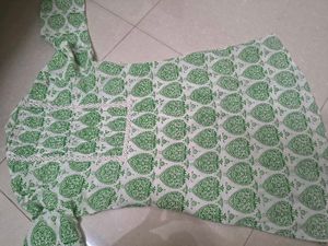 Green Printed Kurta
