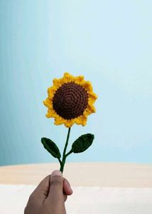 Handmade Crochet Sunflower & Heart Flowers(1p)
