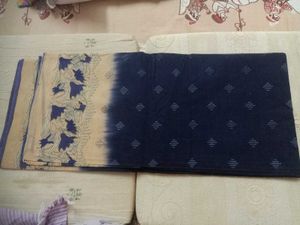 Beautiful Blue &amp; Beige Floral Saree