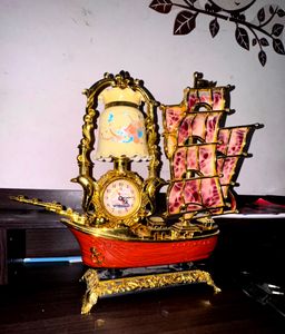 Quartz Antique Clock With Golden Lamp| Home Decor