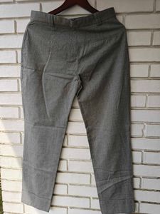 Gray Cropped Casual Pants