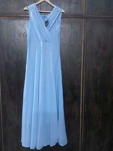 Elegant Light Blue Maxi Dress