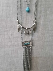 Blue Stone 3 Layered Pendent