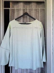 Light Green Bell Sleeve Top