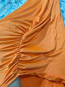Newme Vibrant Orange Ruched Bikini Set