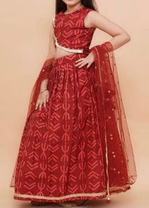 Girls Printed 3-Piece Lehenga &amp; Choli with Dupatta