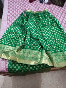 Green Banarasi Silk Lehenga Choli