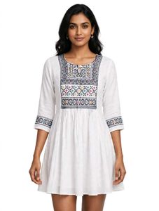 White Embroidered Kurta
