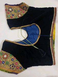 Embroidered Velvet Blouse
