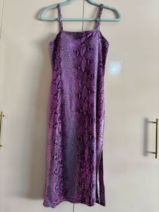 Sparkly Purple Snake Print Dress