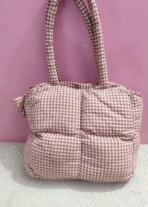 Cute Gingham puffer tote Bag
