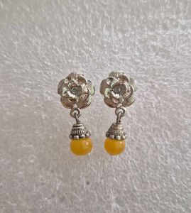 Silver Floral Jhumka Earrings-Unused