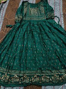 Elegant Teal Green Ethnic Anarkali Dress for Women