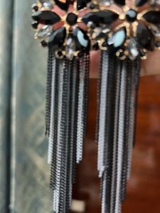 Sparkling Black Chandelier Earrings