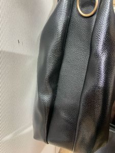 Chic Black Faux Leather Hobo Bag