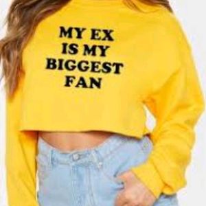Yellow 'My Ex' Crop Top