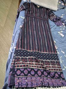 Stylish Striped Kurta with Pom-Pom Trim