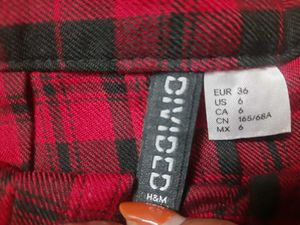 Red Plaid Pleated Mini Skirt