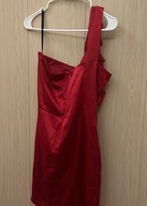 Red One-Shoulder Cocktail Dress