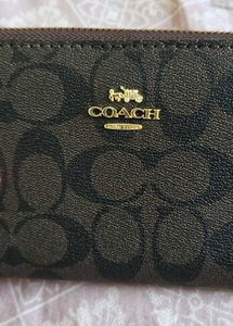 Coach Signature Zip Around Wallet