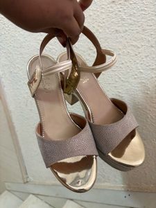 Elegant Rose Gold Strappy Heels