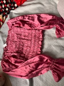 Smocked Pink Long Sleeve Top