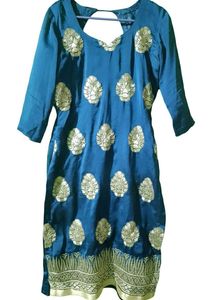 Elegant Blue &amp; Gold Kurta