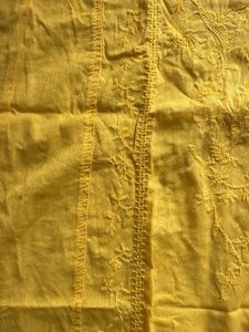 Yellow Embroidered V-Neck Top