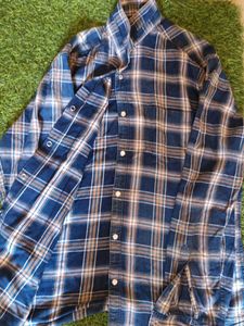 Men's Blue Plaid Flannel Shirt