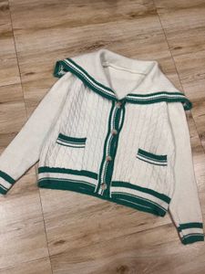 Sailor Collar Knit Cardigan