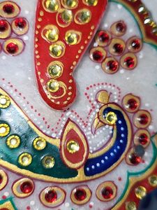 Pooja Roli Chawal Case Marble With Ganesha