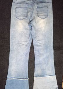 Light Wash Folded Cuff jeans ( low waist)