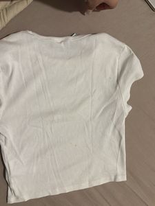 Ribbed White Cropped Top