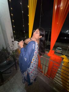Blue Floral Printed 3-Piece Ethnic Suit Set | Kurt