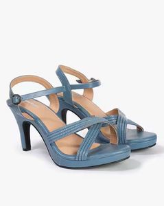 Blue Strappy Platform Heels