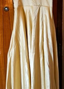 Golden Full maxi side slit dress