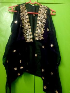 new Embroidered Navy Blue 3 piece set