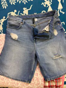 Distressed Denim Shorts