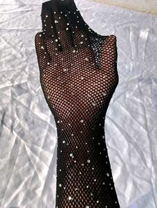 Rhinestone Black fishnet Stocking