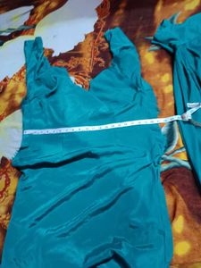 Teal Embroidered Kurti salwar Set