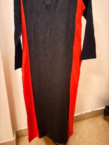 W- gracefull Printed Orange &amp; Black Kurta