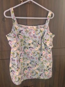 Chic Floral Cold Shoulder Top
